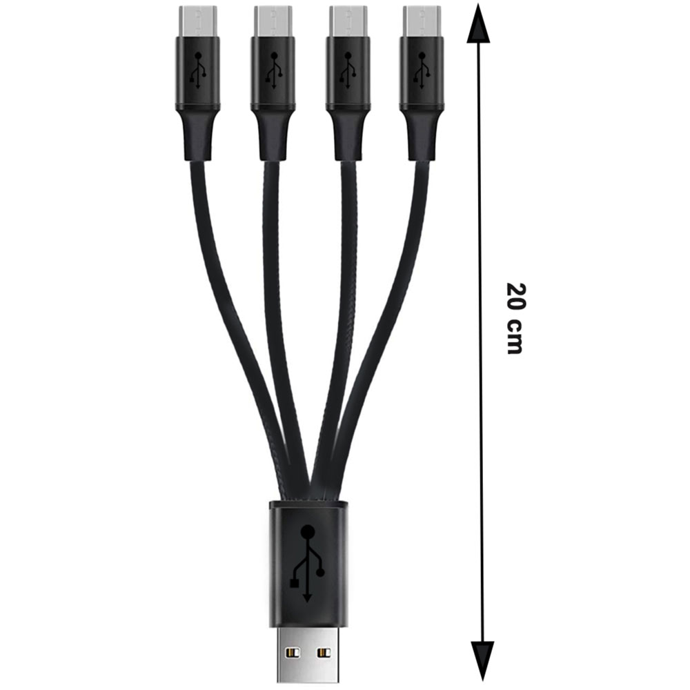 Keeppower USB-Verteiler Typ-A auf 4 x Micro USB Typ B Länge: 0,2 m