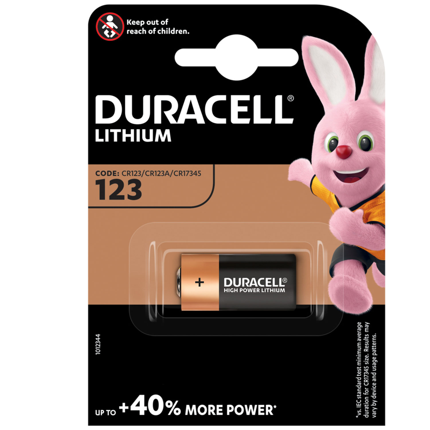 Fotobatterie Duracell CR123 Lithium 3V im Blister - CR17345