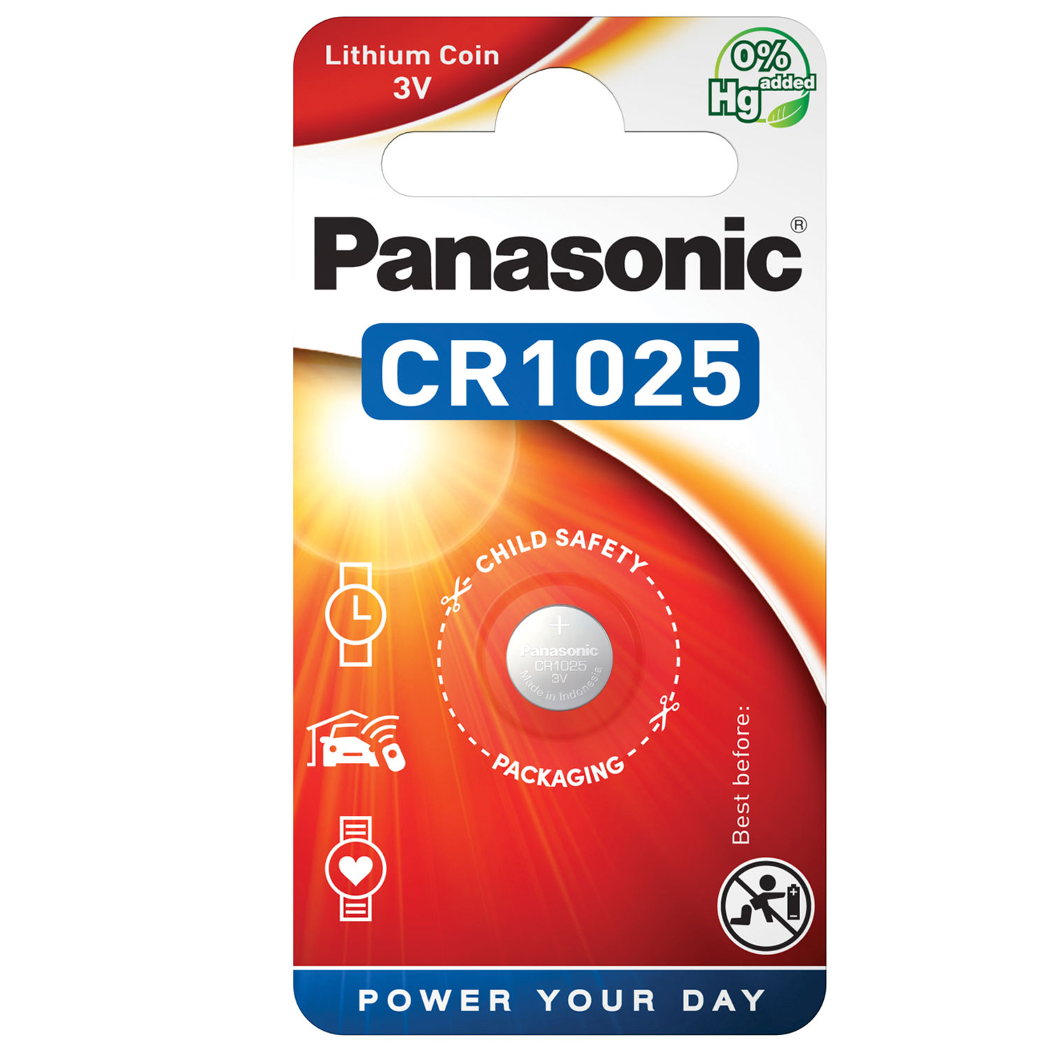Panasonic CR1025 Knopfzelle 3,0Volt 30mAh Lithium