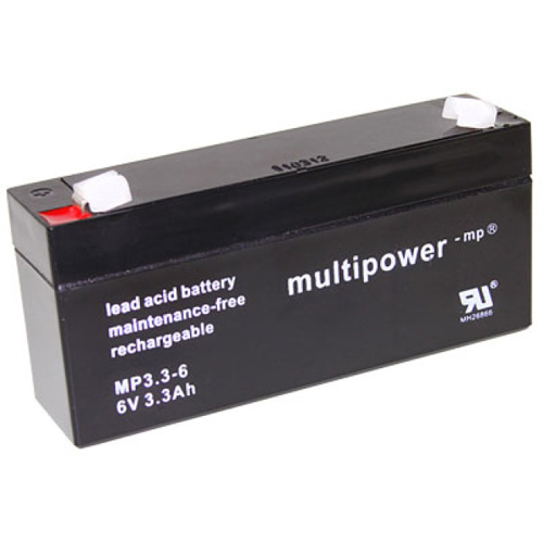 Multipower Bleiakku MP3.3-6 6,0Volt 3,3Ah mit 4,8mm Steckanschlüssen