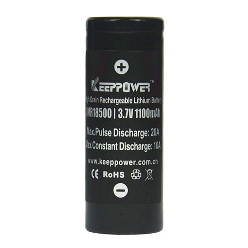 Keeppower IMR18500 1100mAh 3,7V (10A) Lithium-Ionen-Akku, ungeschützt