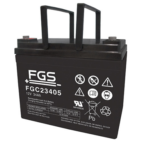 FGS Bleiakku FGC23405 Zyklen-Type 12,0 Volt 34 Ah mit M5-Schraubanschlüssen