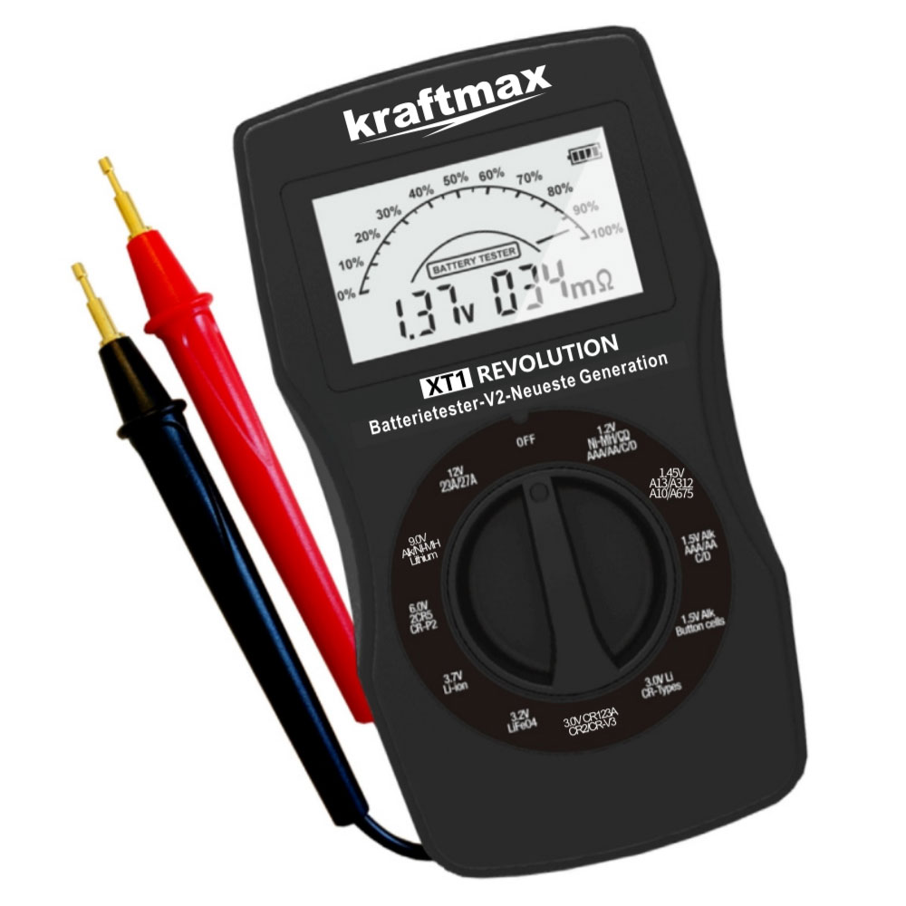 Kraftmax Batterietester XT1 mit Ri-Messung und Restkapazität