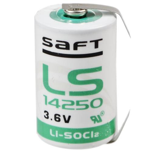 Saft LS14250 mit Lötfahnen in U-Form 1/2AA Lithium Batterie
