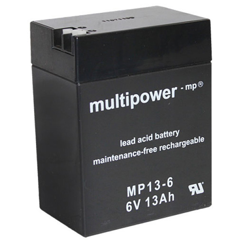 Multipower Bleiakku MP13-6 6,0Volt 13,0Ah mit +6,3 mm -4,8 mm Anschlüseen