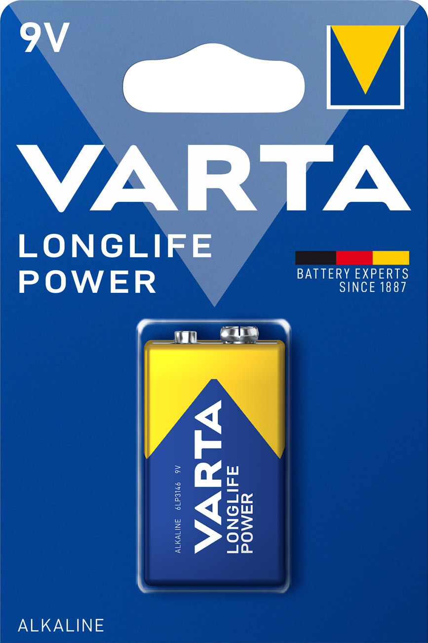Varta Longlife Power 9Volt-Block Batterie 4922 550mAh AlMN