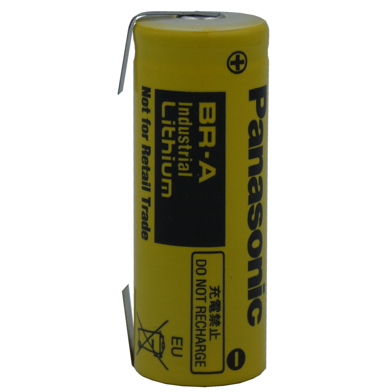 Panasonic Lithium Batterie  BR-A  mit Lötfahnen in U-Form