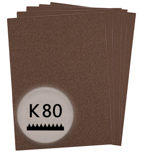 K80 Schleifpapier in 50 Bögen, 230x280mm - für Metall und Stahl