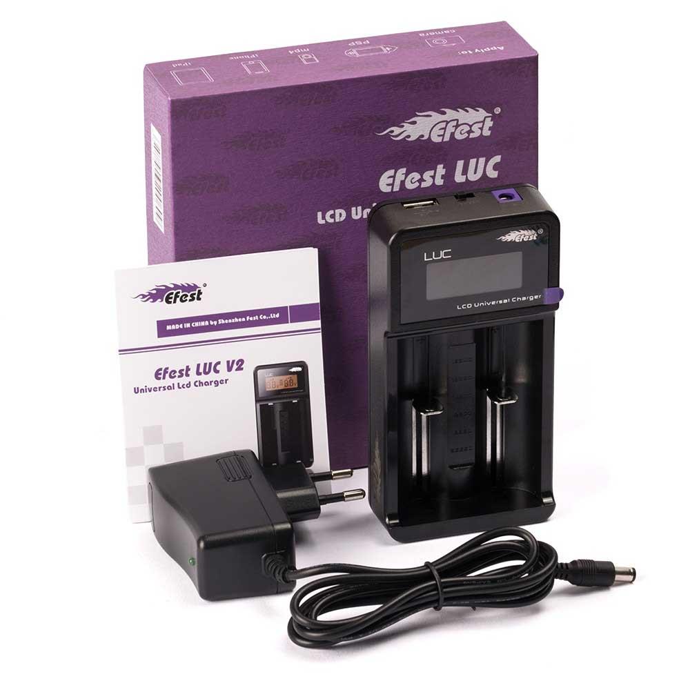 Efest LUC Zweischacht USB-Ladegerät für 18650, 26650, CR123, 14500 Li-Ion Akkus 3,6V-3,7V