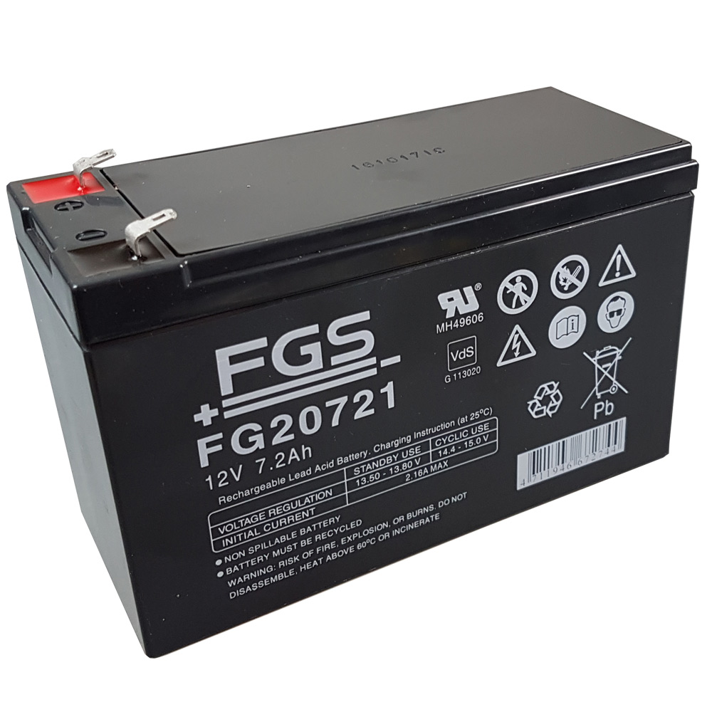 FGS Bleigelakku FG20721 12,0 Volt 7,2 Ah mit 4,8mm Steckanschlüssen