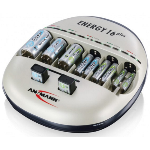 Ansmann Energy 16plus Power-Ladestation für Mignon, Micro, Baby, Mono und 9Volt Blöcke mit Refresh-F