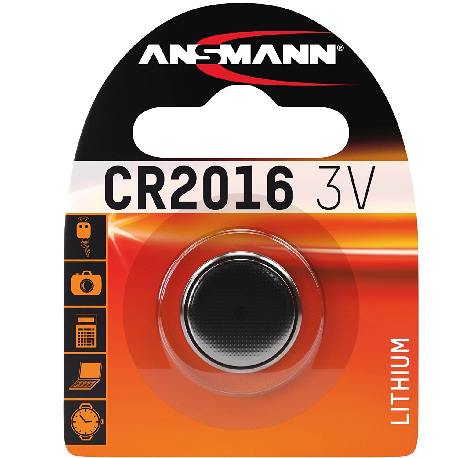Ansmann CR2016 Lithium-Knopfzelle 3,0Volt 90mAh