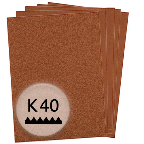 K40 Schleifpapier in 10 Bögen, 230x280mm - für Holz und Farbe