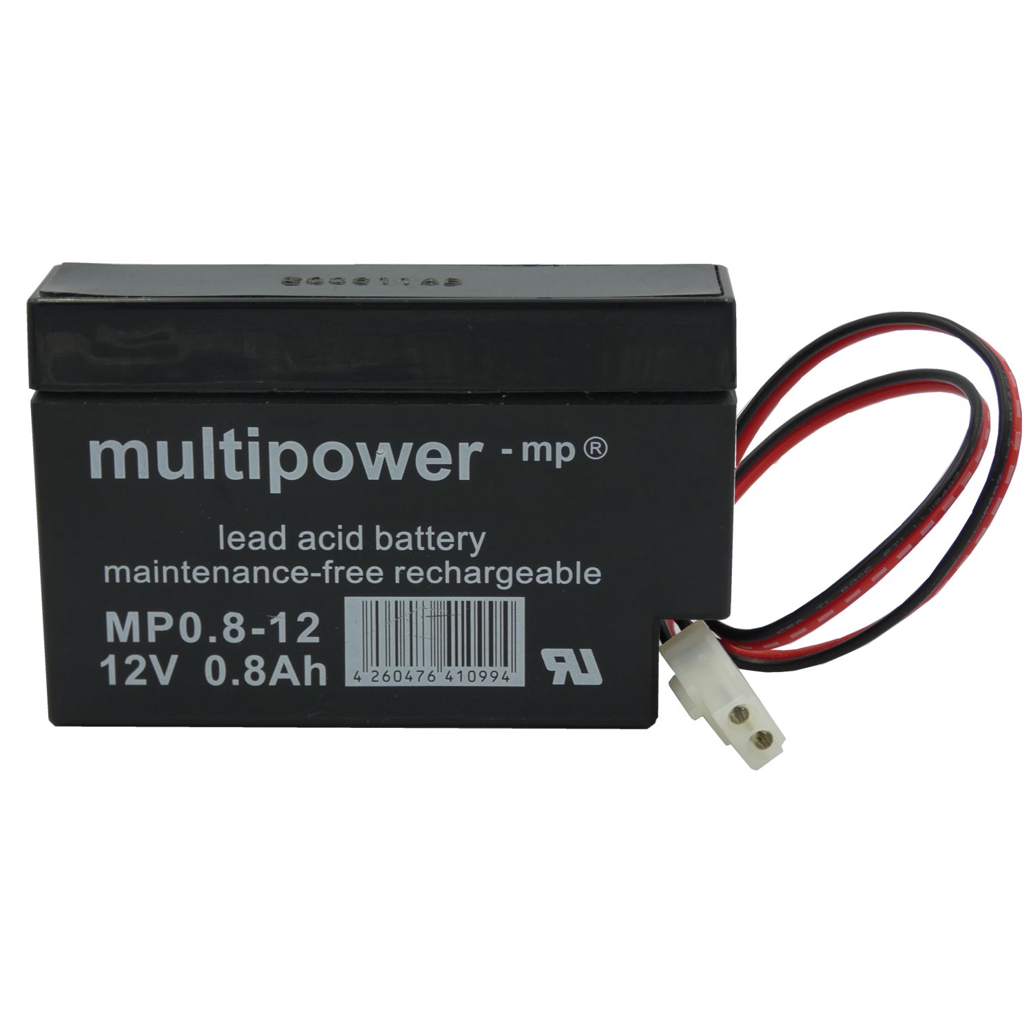 Multipower Bleiakku MP0.8-12 12,0Volt 800mAh Kabel mit AMP Buchse