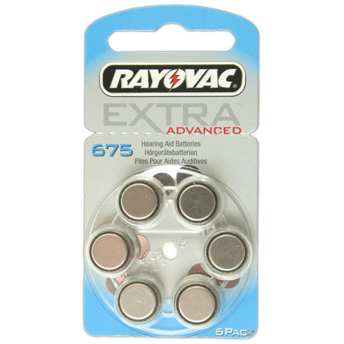 RAYOVAC Hörgeräte-Batterien R675AE Extra Advanced vom Typ 675 (im 6er Pack)