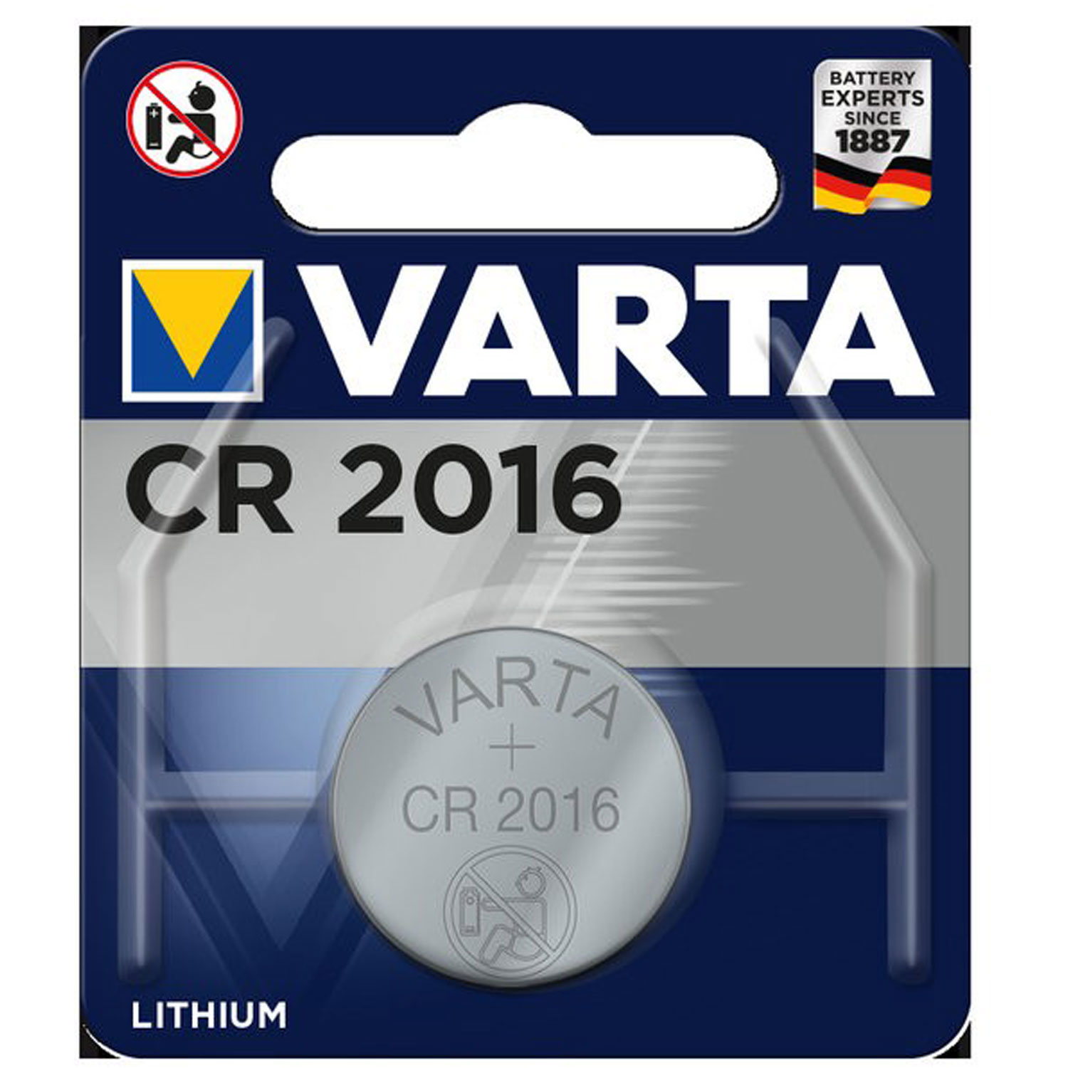 VARTA Lithium-Knopfzelle CR2016 3,0Volt 87mAh