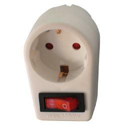 Arcas 1-fach Steckdose mit Schalter mit Kindersicherung, Farbe: Weiss