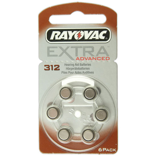 RAYOVAC Hörgeräte-Batterien R312AE Extra Advanced vom Typ 312 (im 6er Pack)
