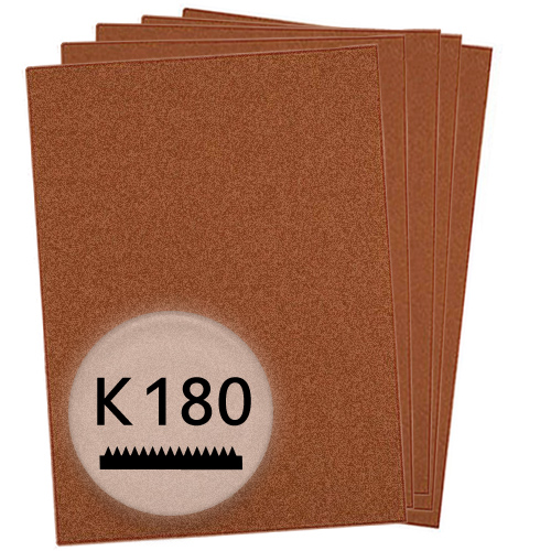 K180 Schleifpapier in 10 Bögen, 230x280mm - für Holz und Farbe