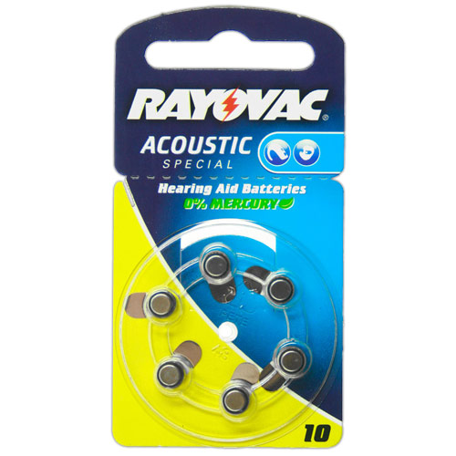 Rayovac Hörgeräte-Batterien HA10 Acoustic Special vom Typ 10 (im 6er Pack)